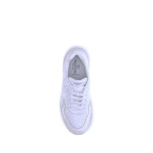 Valentino Garavani White Calf Leather Bos Taurus Low Top Sneakers