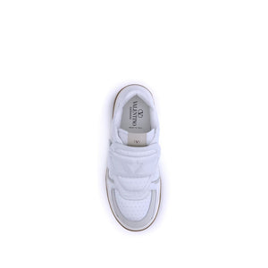 Valentino Garavani White Calf Leather Bos Taurus Athletic Sneakers