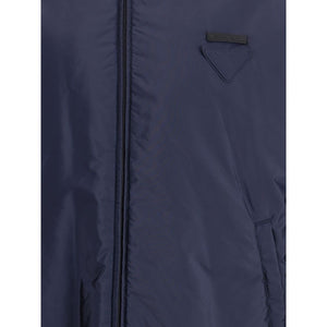 Prada Blue Polyester Full-Length Jacket