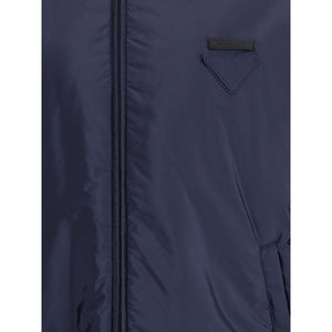 Prada Blue Polyester Full-Length Jacket