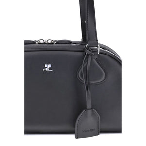 Courrèges Black Calf Leather Bos Taurus Shoulder Bag