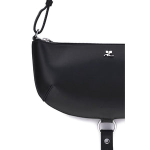Courrèges Black Calf Leather Bos Taurus Shoulder Bag