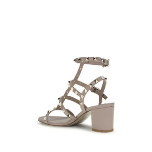 Valentino Garavani Beige Calf Leather Bos Taurus Platform Sandals