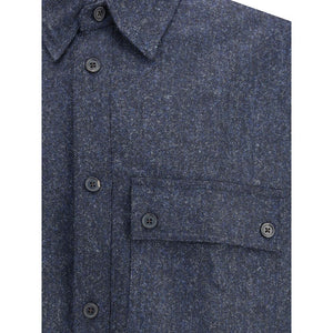 Thom Browne Blue Wool Dress Shirt