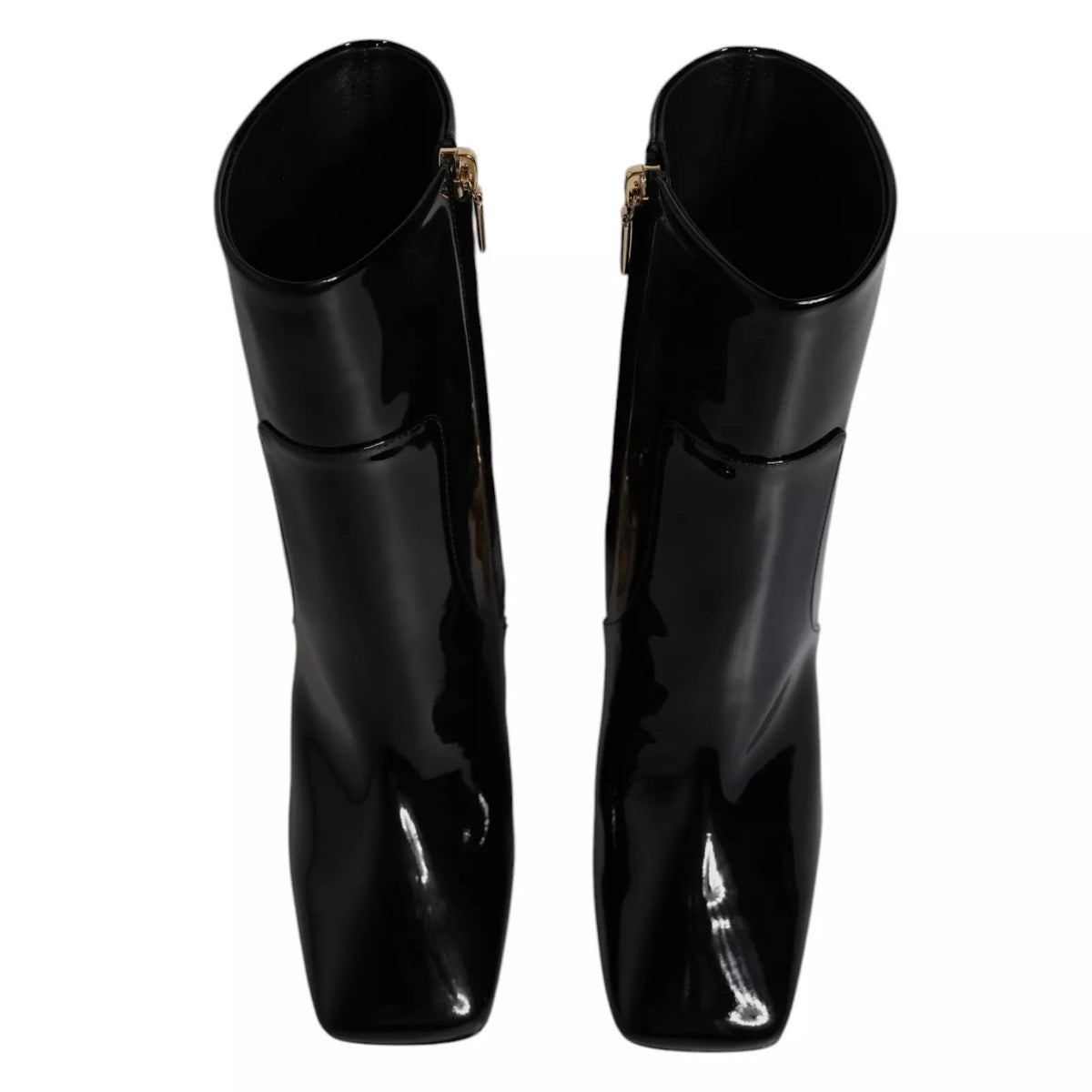 Dolce & Gabbana Black Jackie Leather Mid Calf Boots Shoes