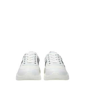 Love Moschino White Fabric Chunky Sneakers