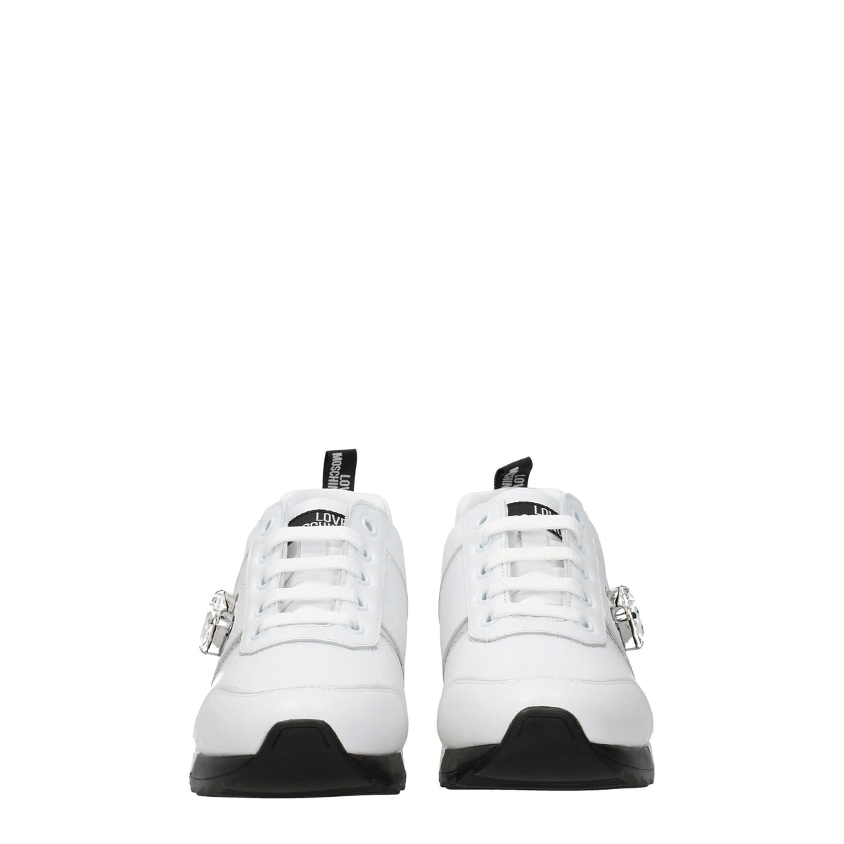 Love Moschino White Leather Low Top Sneakers