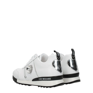 Love Moschino White Leather Low Top Sneakers