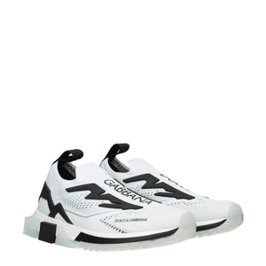 Dolce & Gabbana White Fabric Athletic Sneakers