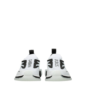 Dolce & Gabbana White Fabric Athletic Sneakers