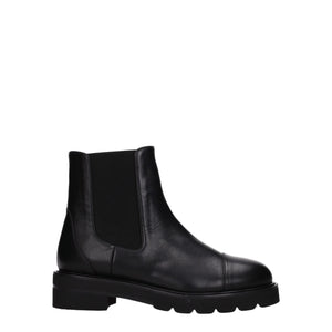 Stuart Weitzman Black Leather Ankle Boots
