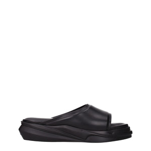 Alyx Black Leather Slippers