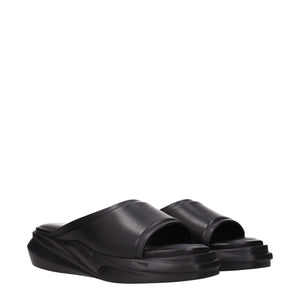 Alyx Black Leather Slippers
