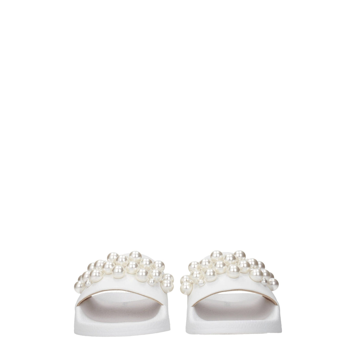 Stuart Weitzman White Leather Slippers