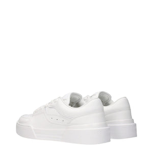 Dolce & Gabbana White Leather Low Top Sneakers