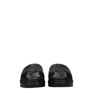 Alyx Black Leather Slippers