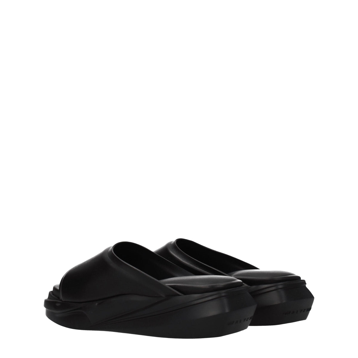Alyx Black Leather Slippers