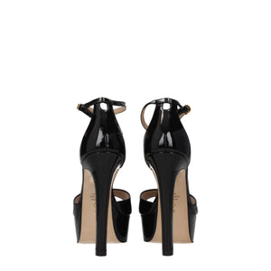 Stuart Weitzman Black Leather Platform Sandals