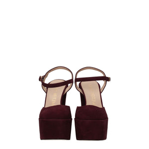 Stuart Weitzman Red Leather Platform Sandals
