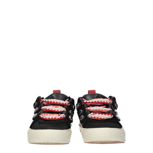 Marcelo Burlon Black Leather Low Top Sneakers