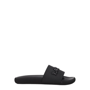 Lanvin Black Cotton Slippers