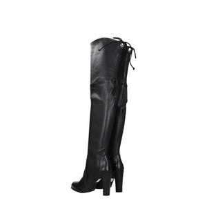 Stuart Weitzman Black Leather Over The Knee