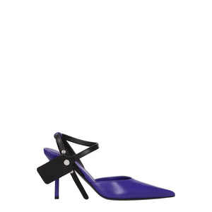 Off-White Purple Leather High Heel Pumps