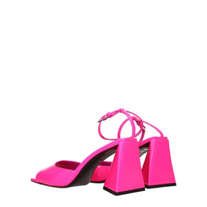 The Attico Pink Leather Stiletto Heel Sandals