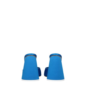 The Attico Light Blue Satin Platform Sandals