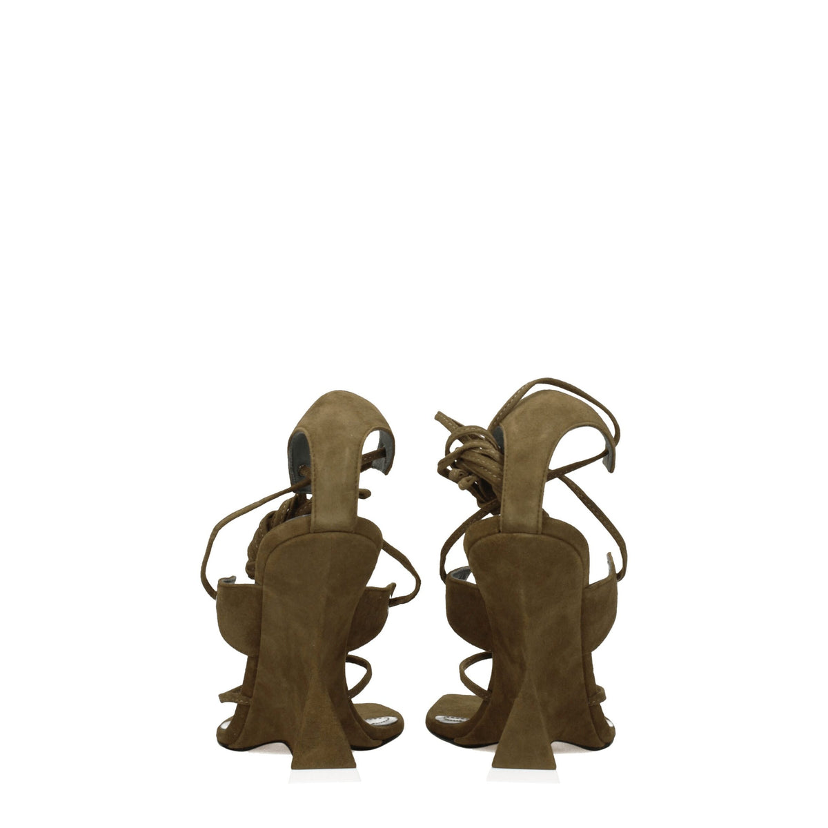 The Attico Green Leather Flip-Flop Sandals