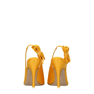 The Attico Orange Satin High Heel Pumps