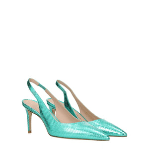 Stuart Weitzman Green Leather High Heel Pumps