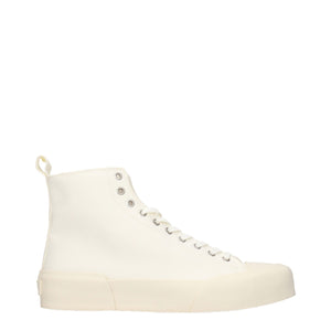 Jil Sander Beige Fabric High Top Sneakers