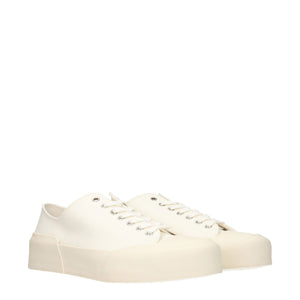 Jil Sander Beige Fabric Low Top Sneakers