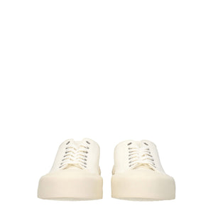 Jil Sander Beige Fabric Low Top Sneakers