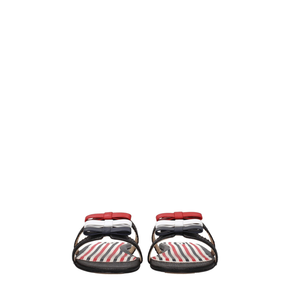 Thom Browne Black Leather Slippers