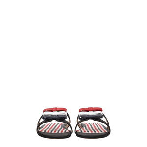 Thom Browne Black Leather Slippers