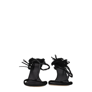 Isabel Marant Black Leather Stiletto Heel Sandals
