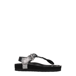 Isabel Marant Black Leather Flip-Flop Sandals