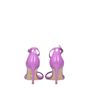 Stuart Weitzman Purple Leather Stiletto Heel Sandals