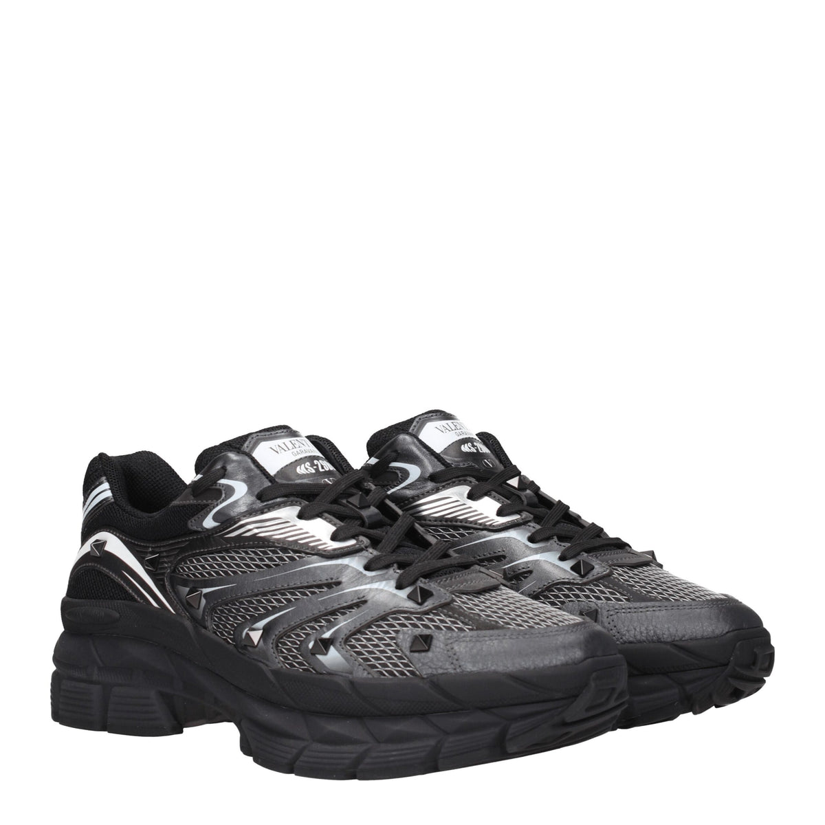 Valentino Garavani Black Fabric Athletic Sneakers