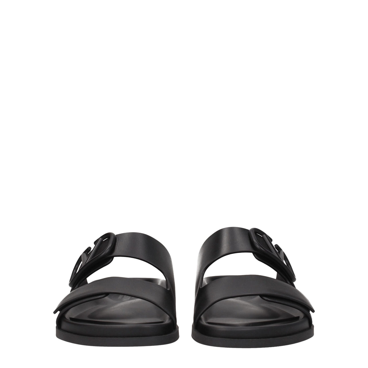Valentino Garavani Black Leather Slippers