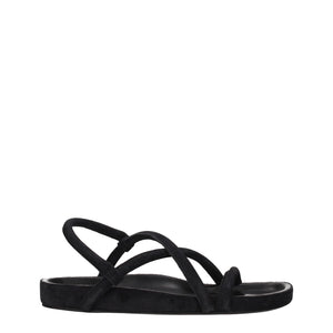 Isabel Marant Black Leather Flat Sandals