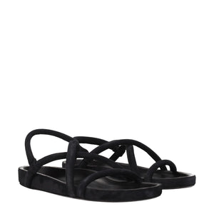 Isabel Marant Black Leather Flat Sandals