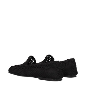 Dolce & Gabbana Black Fabric Slip-On Loafers