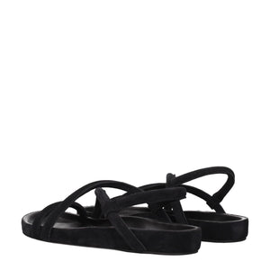 Isabel Marant Black Leather Flat Sandals