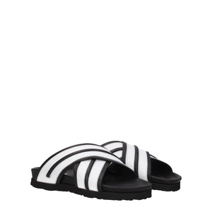Palm Angels White Leather Slippers
