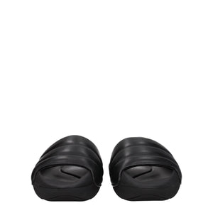 Balmain Black Leather Slippers