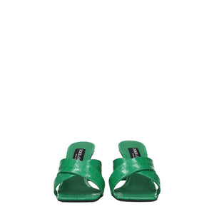 Dolce & Gabbana Green Leather Sandals