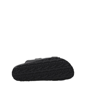 Palm Angels Black Leather Slippers